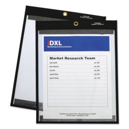Magnetic Stitched Shop Ticket Holders, Super Heavy-Duty, Top Load 9 x 12 Insert, Clear Front, Black Border, 25/Carton