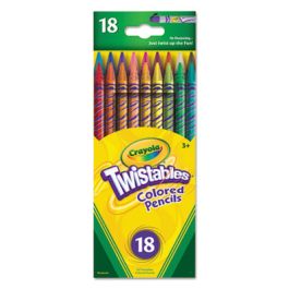 Twistables Colored Pencils, 2 mm, 2B (#1), Assorted Lead/Barrel Colors, 18/Pack