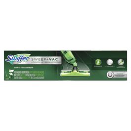 Sweep + Vac Starter Kit with 8 Dry Cloths, 10" Cleaning Path, Green/Silver, 2 Kits/Carton
