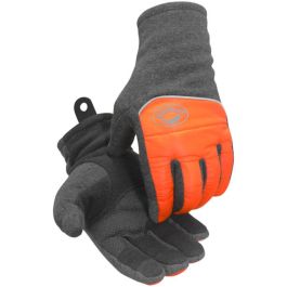 Hi-Vis Fleece Glove with Micro-Dot Patch Grip and Thermal Lining - Touchscreen Compatible, Hi-Vis Orange, L 2385-5