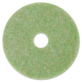 Low-Speed TopLine Autoscrubber Floor Pads 5000, 17" Diameter, Green/Amber, 5/Carton