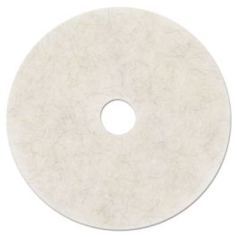 Ultra High-Speed Natural Blend Floor Burnishing Pads 3300, 20" Diameter, White, 5/Carton