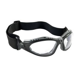 Full Frame Safety Glasses with Black Frame, Foam Padding, Clear Lens and Anti-Scratch / FogLess® 3Sixty™ Coating, Black, OS 250-50-0520