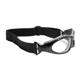 Full Frame Safety Glasses with Black Frame, Foam Padding, Clear Lens and Anti-Scratch / Anti-Fog Coating, Black, OS 250-50-0420