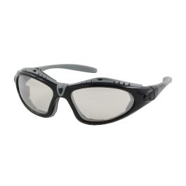 Full Frame Safety Glasses with Black Frame, Foam Padding, I/O Lens and Anti-Scratch / Anti-Fog Coating, Black, OS 250-50-0422