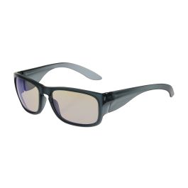 Full Frame Safety Glasses with Translucent Charcoal Frame, I/O Blue Lens and Anti-Scratch / Anti-Fog Coating, Dark Gray, OS 250-57-0226