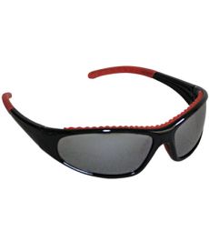 Full Frame Safety Glasses with Black / Red Frame, Silver Mirror Lens and Anti-Scratch / Anti-Fog Coating 250-60-0628