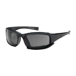 Full Frame Safety Glasses with Black Frame, Rubber Foam Padding, Gray Lens and Anti-Scratch / Anti-Fog Coating, Black, OS 250-CE-10091