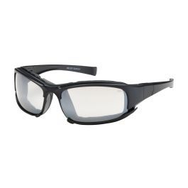 Full Frame Safety Glasses with Black Frame, Rubber Foam Padding, I/O Lens and Anti-Scratch / Anti-Fog Coating, Black, OS 250-CE-10092