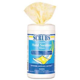 Hand Sanitizer Wipes, 6 x 8, Lemon Scent, Blue/White, 120 Wipes/Canister, 6 Canisters/Case