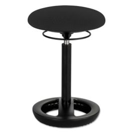 Twixt Desk Height Ergonomic Stool, Supports Up to 250 lb, 22.5" Seat Height, Black
