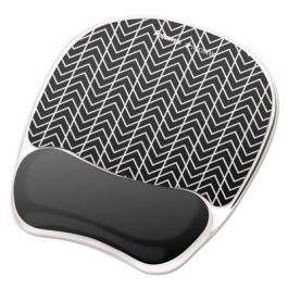 Photo Gel Mouse Pad with Wrist Rest with Microban Protection, 7.87 x 9.25, Chevron Design