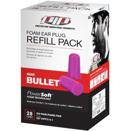 Compact Disposable Soft Polyurethane Foam Ear Plugs - Dispenser Refill Pack, Purple, OS 267-HPF310-1