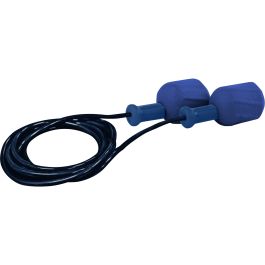 Metal Detectable Polyurethane Foam Corded Ear Plugs - 30 NRR, Blue, OS 267-HPF610D
