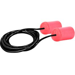 Disposable Soft Polyurethane Foam Corded Ear Plugs - NRR 30, Red, OS 267-HPF710C