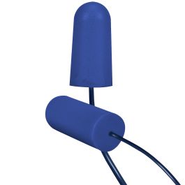 Metal Detectable Soft Polyurethane Foam Corded Ear Plugs - 33 NRR, Blue, OS 267-HPF810D