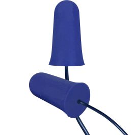 Metal Detectable Soft Polyurethane Foam Corded Ear Plugs - NRR 33, Blue, OS 267-HPF910D