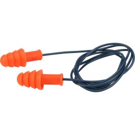 Metal Detectable Reusable TPR Corded Ear Plugs - NRR 27, Orange, OS 267-HPR400D