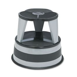 Kik-Step Steel Step Stool, 2-Step, 350 lb Capacity, 16" Diameter x 14.25"h, Slate