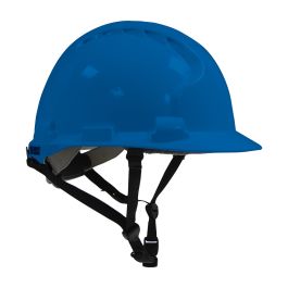 Type II Linesman Hard Hat with HDPE Shell, EPS Impact Liner, Polyester Suspension, Wheel Ratchet Adjustment and 4-Point Chin Strap, Blue, OS 280-AHS240-50