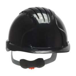 Cap Style Hard Hat with HDPE Shell, 6-Point Polyester Suspension and Wheel Ratchet Adjustment, Black, OS 280-EV6151-11