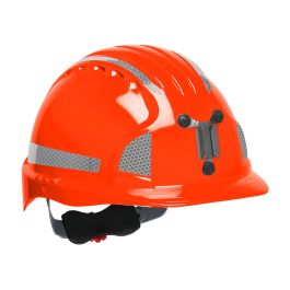 Standard Brim Mining Hard Hat with HDPE Shell, 6-Point Polyester Suspension and Wheel Ratchet Adjustment, Neon Orange, OS 280-EV6151M-OR