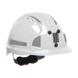 Standard Brim Mining Hard Hat with HDPE Shell, 6-Point Polyester Suspension, Wheel Ratchet Adjustment and CR2 Reflective Kit, White, OS 280-EV6151MCR2-10