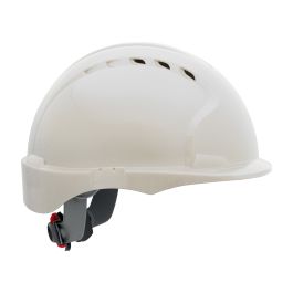 Vented, Short Brim Hard Hat with HDPE Shell, 6-Point Polyester Suspension and Wheel Ratchet Adjustment, White, OS 280-EV6151SV-10