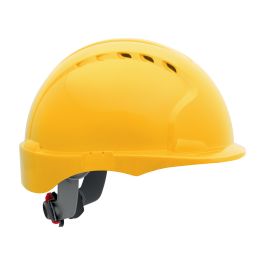 Vented, Short Brim Hard Hat with HDPE Shell, 6-Point Polyester Suspension and Wheel Ratchet Adjustment, Yellow, OS 280-EV6151SV-20
