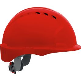 Vented, Short Brim Hard Hat with HDPE Shell, 6-Point Polyester Suspension and Wheel Ratchet Adjustment, Red, OS 280-EV6151SV-60