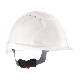 Standard Brim, Vented Hard Hat with HDPE Shell, 6-Point Polyester Suspension and Wheel Ratchet Adjustment, White, OS 280-EV6151V-10
