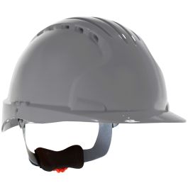 Standard Brim, Vented Hard Hat with HDPE Shell, 6-Point Polyester Suspension and Wheel Ratchet Adjustment, Gray, OS 280-EV6151V-40