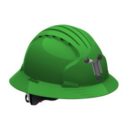 Full Brim Mining Hard Hat with HDPE Shell, 6-Point Polyester Suspension and Wheel Ratchet Adjustment, Green, OS 280-EV6161M-30
