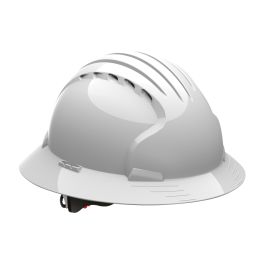 Vented, Full Brim Hard Hat with HDPE Shell, 6-Point Polyester Suspension and Wheel Ratchet Adjustment, White, OS 280-EV6161V-10