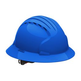 Vented, Full Brim Hard Hat with HDPE Shell, 6-Point Polyester Suspension and Wheel Ratchet Adjustment, Blue, OS 280-EV6161V-50