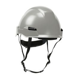 Industrial Climbing Helmet with Polycarbonate / ABS Shell, Hi-Density Foam Impact Liner, Nylon Suspension, Wheel Ratchet Adjustment and 4-Point Chin Strap, Gray, OS 280-HP142R-09