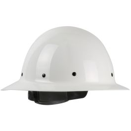 Full Brim Smooth Dome Hard Hat with Fiberglass Resin Shell, 8-Point Riveted Textile Suspension and Wheel-Ratchet Adjustment, White, OS 280-HP1481R-01