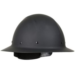 Full Brim Smooth Dome Hard Hat with Fiberglass Resin Shell, 8-Point Riveted Textile Suspension and Wheel-Ratchet Adjustment, Black, OS 280-HP1481R-11