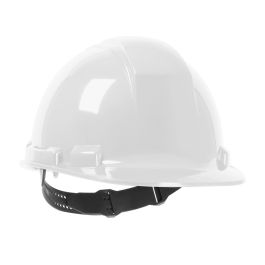 Cap Style Hard Hat with HDPE Shell, 4-Point Textile Suspension and Pin-Lock Adjustment, White, OS 280-HP241-01