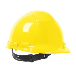 Cap Style Hard Hat with HDPE Shell, 4-Point Textile Suspension and Pin-Lock Adjustment, Yellow, OS 280-HP241-02