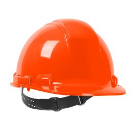 Cap Style Hard Hat with HDPE Shell, 4-Point Textile Suspension and Pin-Lock Adjustment, Orange, OS 280-HP241-03