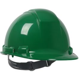 Cap Style Hard Hat with HDPE Shell, 4-Point Textile Suspension and Pin-Lock Adjustment, Dark Green, OS 280-HP241-04
