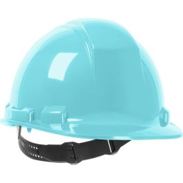 Cap Style Hard Hat with HDPE Shell, 4-Point Textile Suspension and Pin-Lock Adjustment, Light Blue, OS 280-HP241-06