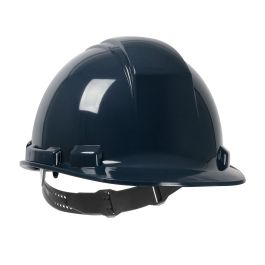 Cap Style Hard Hat with HDPE Shell, 4-Point Textile Suspension and Pin-Lock Adjustment, Navy, OS 280-HP241-08