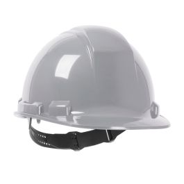 Cap Style Hard Hat with HDPE Shell, 4-Point Textile Suspension and Pin-Lock Adjustment, Gray, OS 280-HP241-09