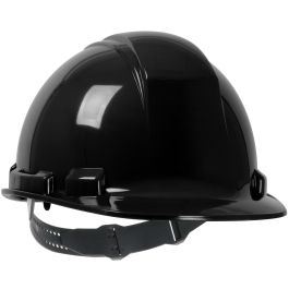 Cap Style Hard Hat with HDPE Shell, 4-Point Textile Suspension and Pin-Lock Adjustment, Black, OS 280-HP241-11