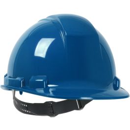 Cap Style Hard Hat with HDPE Shell, 4-Point Textile Suspension and Pin-Lock Adjustment, Royal, OS 280-HP241-17