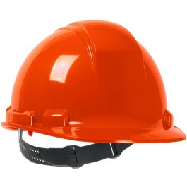 Cap Style Hard Hat with HDPE Shell, 4-Point Textile Suspension and Pin-Lock Adjustment, Hi-Vis Orange, OS 280-HP241-31