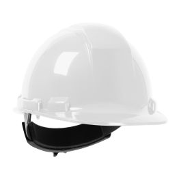 Cap Style, HDPE Shell, 4-Point Textile Suspension, Ratchet Adjustment, White, OS 280-HP241R-01