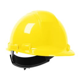 Cap Style, HDPE Shell, 4-Point Textile Suspension, Ratchet Adjustment, Yellow, OS 280-HP241R-02